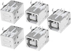 5 Pcs Port 90 Degree 4 Pin USB 2.0 Type B Female Socket