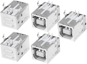 5 kpl Portti 90 asteessa 4 pinniä USB 2.0 Type B naissoketti