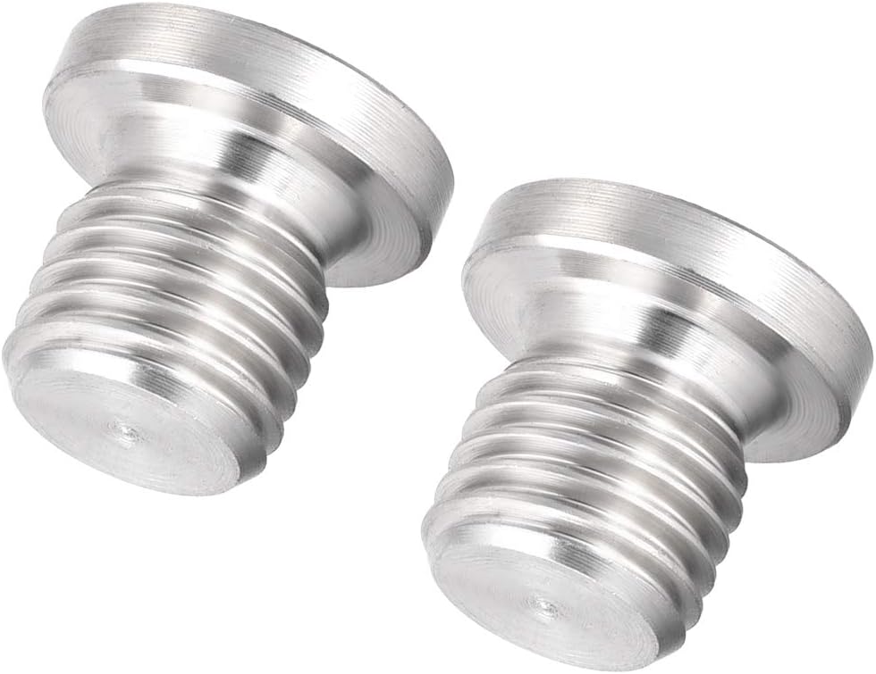 Countersunk Plug Internal Hex Head Socket with Flange - M12 X 1.5 Male Stainless Steel Pipe Fitting Thread 2Pcs