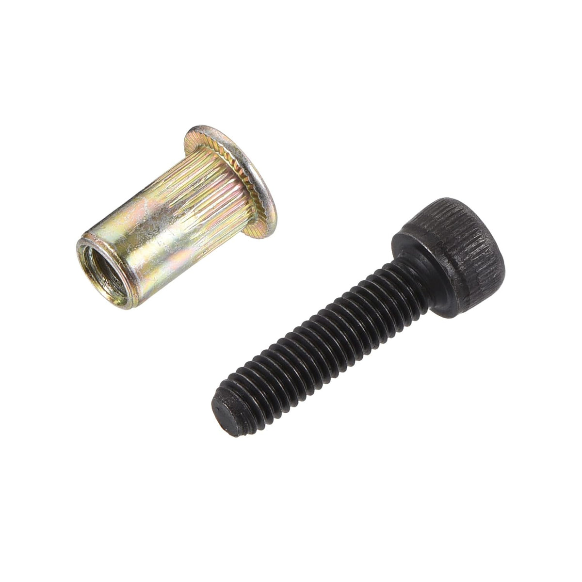 30pcs M5x20mm 12.9 Alloy Steel Hex Socket Machine Bolt, 100pcs M5 Threaded Countersunk Head Rivet Nuts Fastener Set