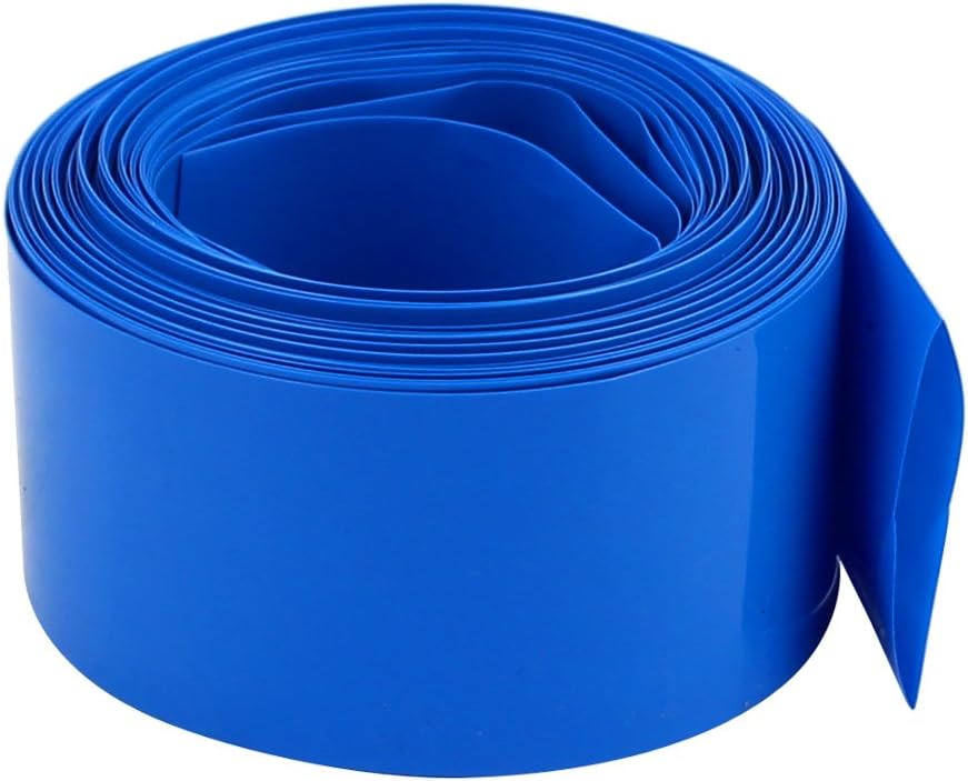 40mm Flat Width 10M Length PVC Heat Shrink Tube Blue for 18650 Battery Pack