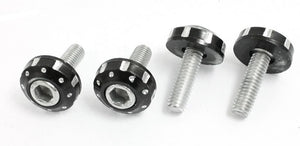 4 Pcs Silver Tone Black Alloy Car License Plate Bolt Screw