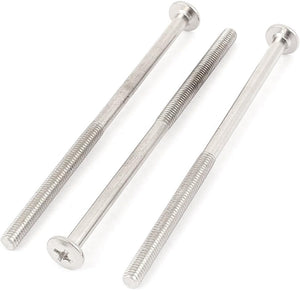 M6x120mm Male Thread Phillips Flat Head Bolt Screw Suitable for Double Bed Furniture TV Rack Wall Hanging 3pcs