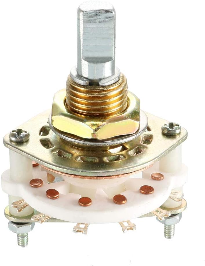 1P6T 1 Pole 6 Position Selectable Single Deck Band Channel Rotary Switch Selector 7Pin