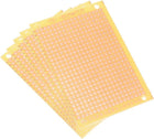 5x7cm Single Sided Universal Printed Circuit Board Coppered FR-4 for DIY Soldering Yellow 5pcs