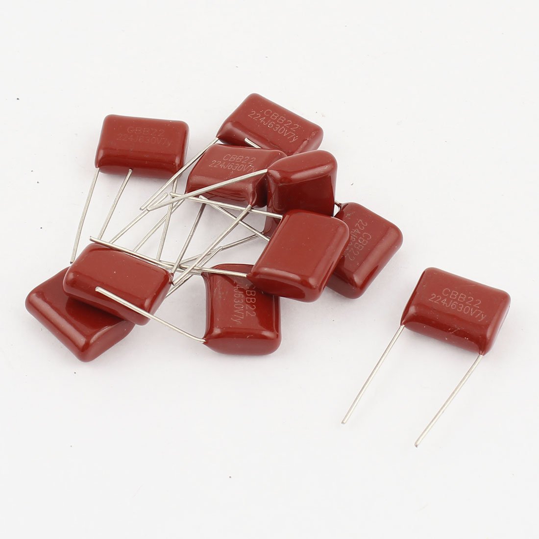 10pcs 224J 630V 0.22uF 5% Metallized Polyester Film Capacitors CBB22