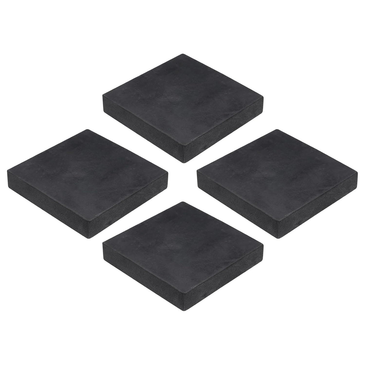 4pcs Rubber Anti-Vibration Pads Hard Pad, 100mm Square Vibration Isolation Mats, 20mm Thickness Non-Slip Rubber Blocks, Anti-Skid Anti Noise for HVAC, Compressor, Air Conditioner