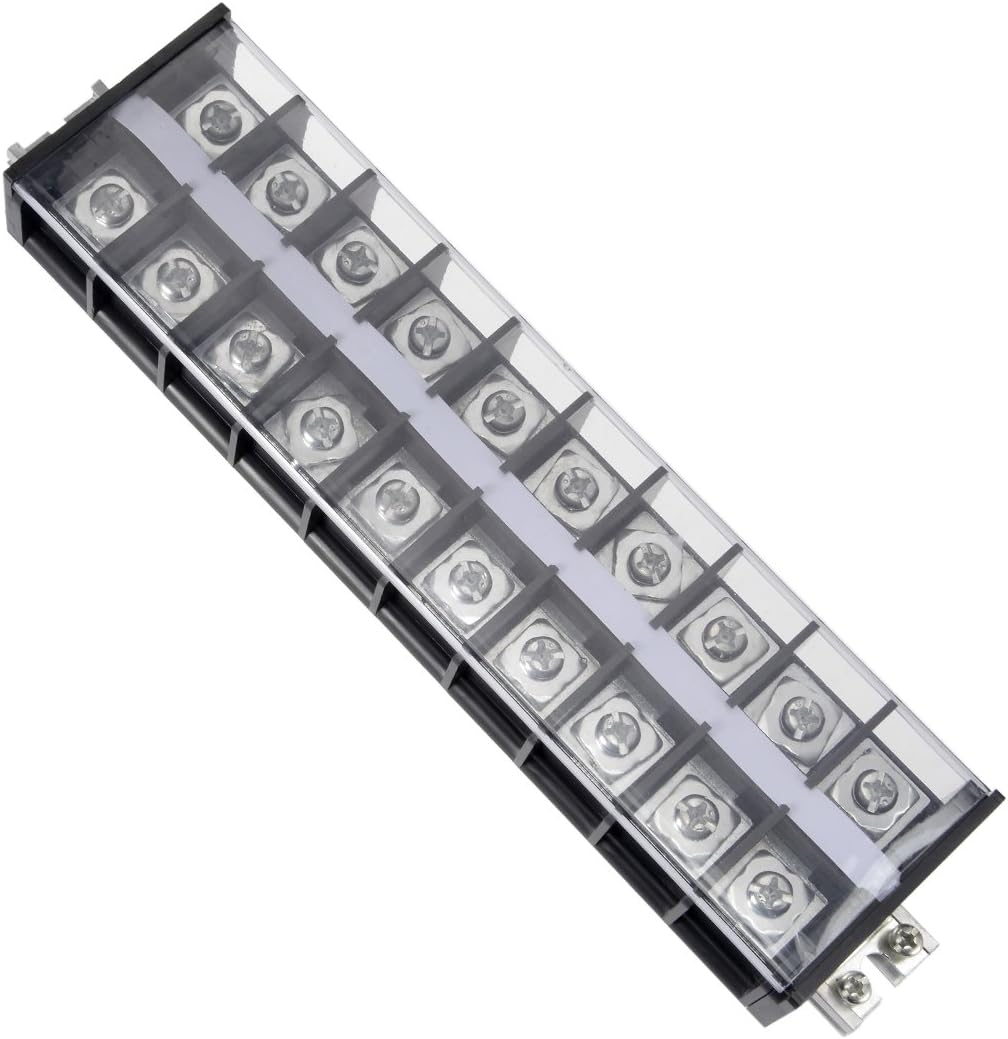 Barrier Terminal Strip Block 660V 100A Dual Rows 10P DIN Rail Base Screw Connector