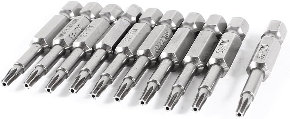 10 Pcs Spinghiera Magnetica 1/4" x 50mm Torx T10 Trapano a Viti per Potenza