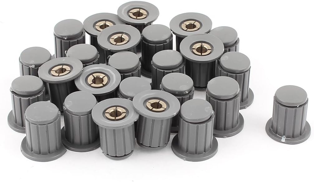 25pcs 4mm Shaft Insert Dia Brass Tone Core Potentiometer Control Knobs