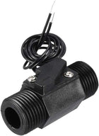 G1/2 Hall Effect Liquid Water Flow Sensor Switch Flowmeter Counter 1-25L/min Black