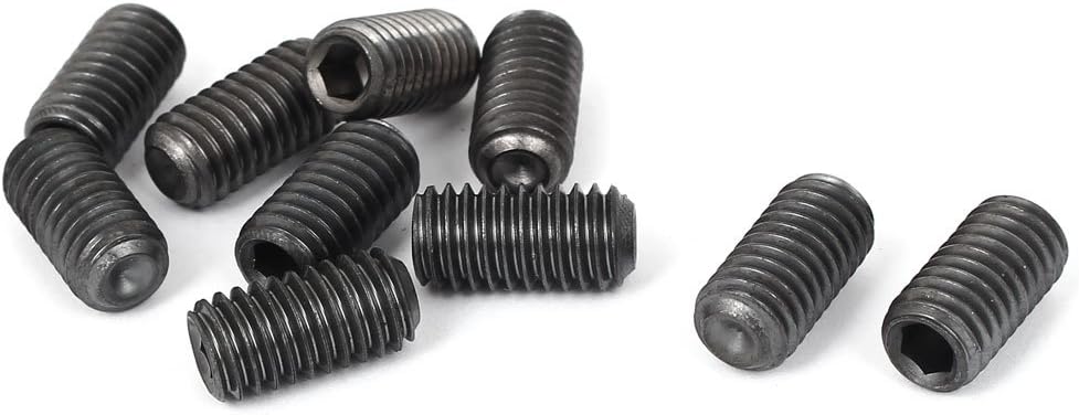 UNC 3/8"-16 x 3/4" Thread Count Cup Point Hexagon Socket Grub Screws Black 10 Pcs