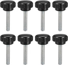 M5 x 30mm Metric Male Thread Knurled Clamping Knobs Grip Thumb Screw on Type Hand Clamping Handle Bolt with 21mm Plastic Knobs Black 8 Pcs