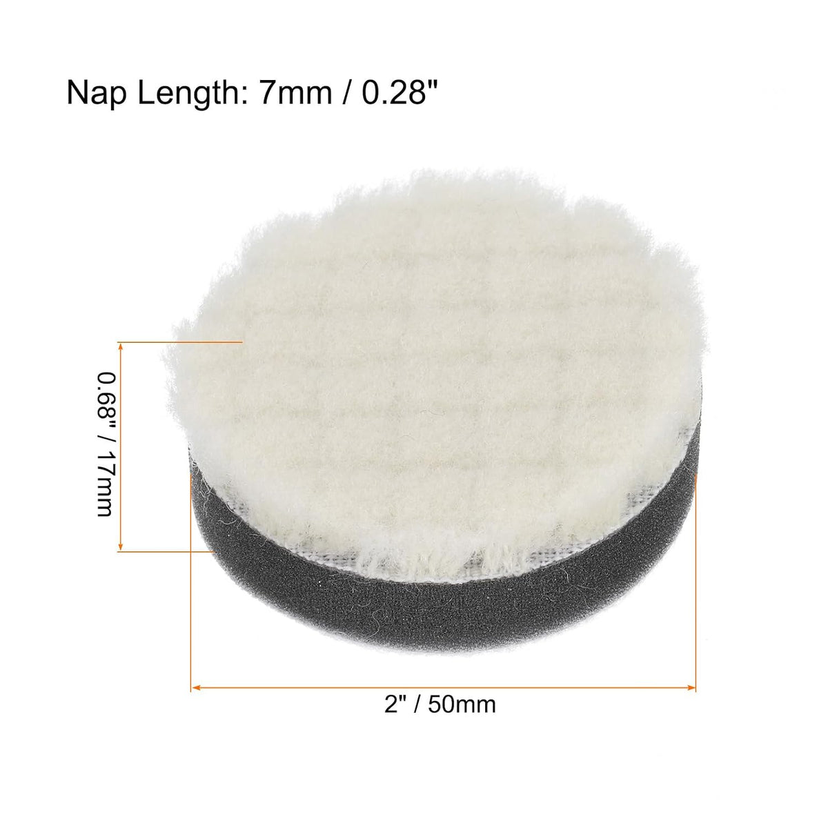 2" Wolle Filz Polierpad Schraubenaufnahme und Klettverschluss Polierrolle Mittel Polieren für Orbitalpolierer Puffer 8 Stk