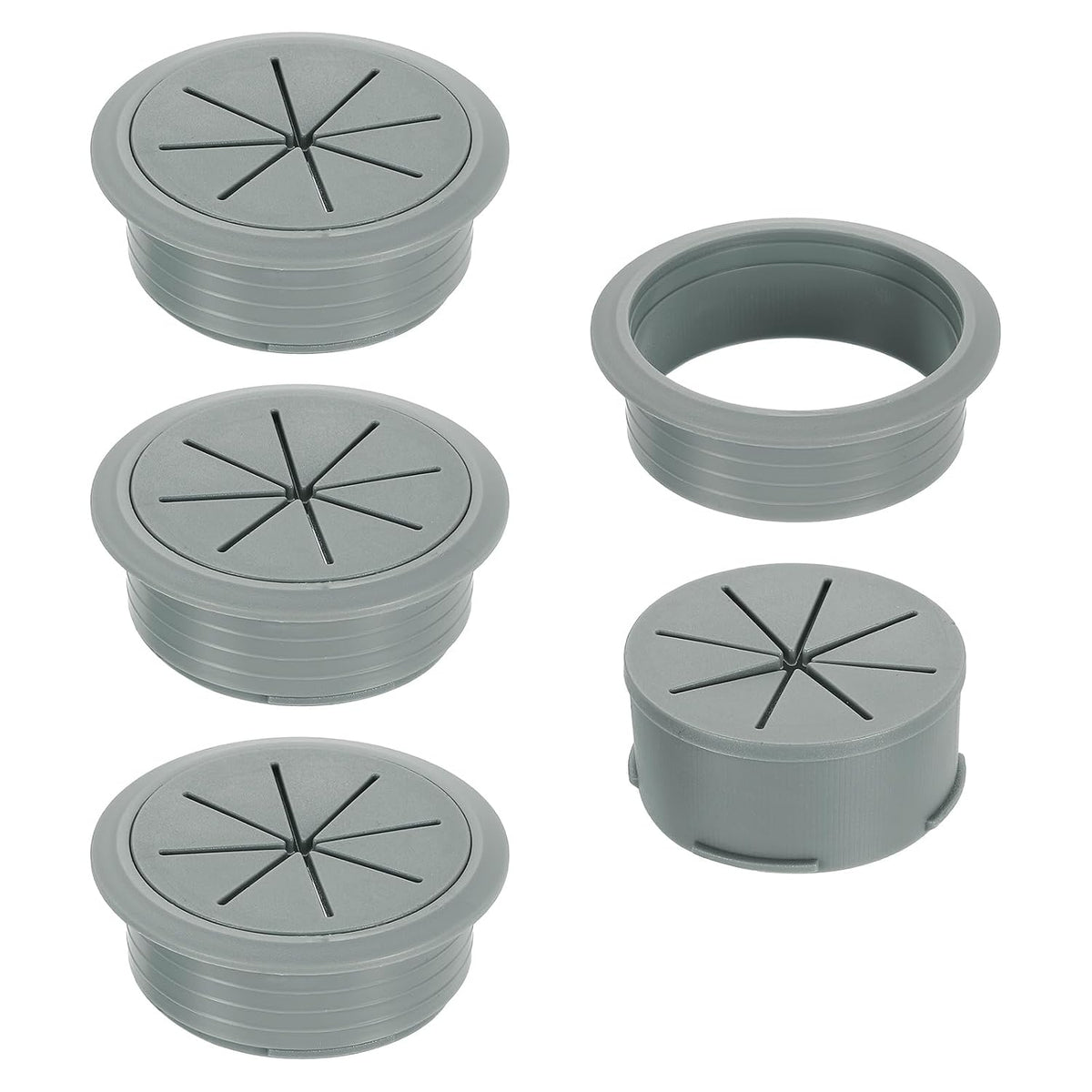 4 Pcs Desk Grommet, Fit 60mm/2.36" Plastic Cable Hole Cover Bulk Top Hat Grommet Desk Hole Cover for Cables Home Office, Dark Gray