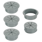 4 Pcs Desk Grommet, Fit 60mm/2.36" Plastic Cable Hole Cover Bulk Top Hat Grommet Desk Hole Cover for Cables Home Office, Dark Gray