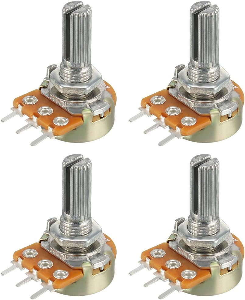 WH148 250K Ohm Variable Resistors Single Turn Rotary Carbon Film Taper Potentiometer 4Pcs