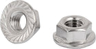M14 304 Stainless Steel Serrated Hex Flange Nuts Silver Tone 2pcs