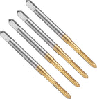 4pcs Straight Flute Thread Tap, M2.4 x 0.4 Metric Titanium Coated Screw Threading Tapping Tool Thread Milling Machine Taps, High-Speed Steel 6542 (HSS 6542)