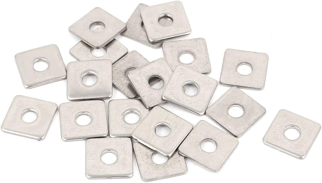 M3 x 10mm Square Stainless Steel Flat Repair Plate Silver Tone 20pcs