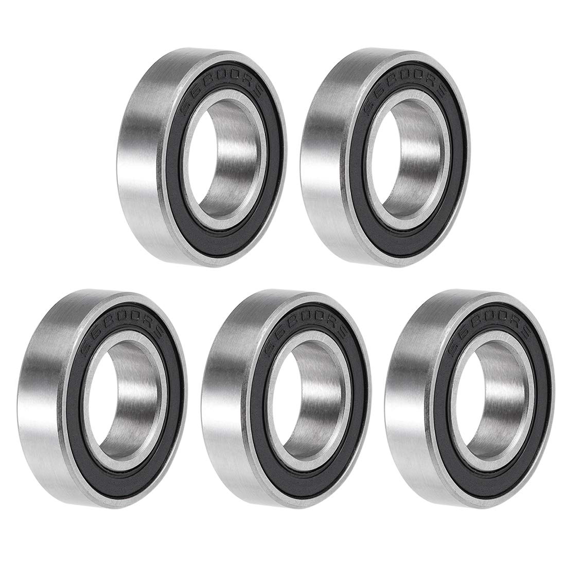 S6800-2RS Deep Groove Ball Bearings 10mm x 19mm x 5mm Double Sealed 440C Stainless Steel 5pcs