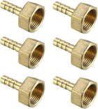 Brass Barb Hose Fitting Connector Adapter 6.5mm Barbed X 3/8 PT Female Pipe 6pcs