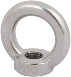 Lifting Eye Nut M16 Female Thread 304 Stainless Steel Round Shape for Rope Fitting Pack of 1