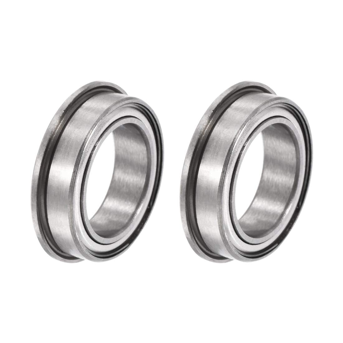F6700ZZ Flanged Ball Bearing 10mmx15mmx4mm Double Metal Shielded (GCr15) Chrome Steel Bearings 2pcs