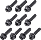 M4 x 50mm Carbon Steel Phillips Pan Head Machine Screws Bolts Combine with Spring Washer and Plain Washers 10pcs