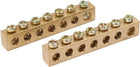 7 Holes Electrical Distribution Wire Screw Terminal Copper Neutral Bar 2pcs
