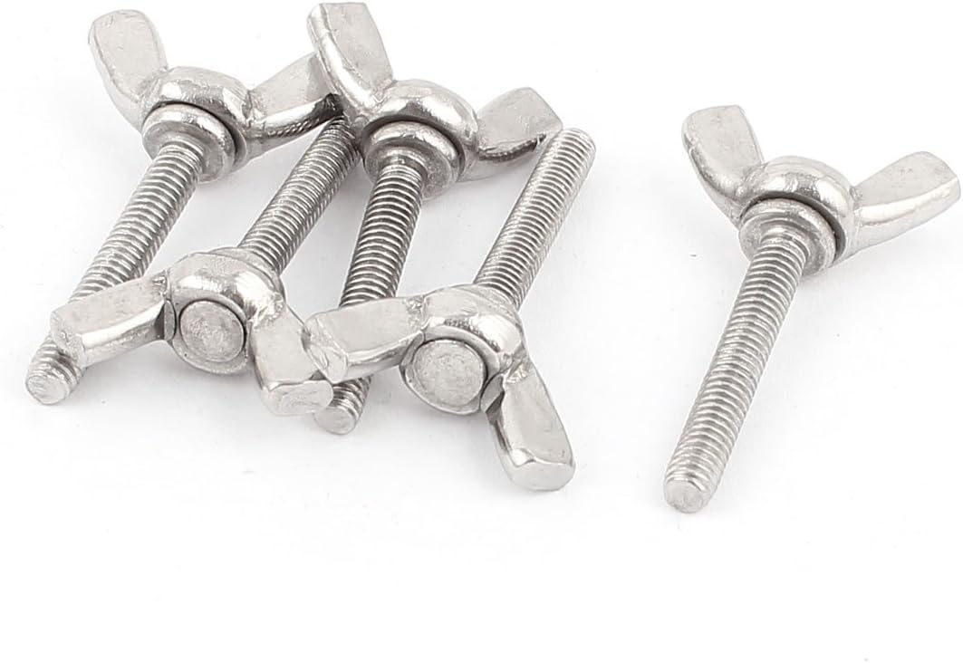 4mmx25mm Hardware Replacement 304 Stainless Steel Winged Screws 5pcs
