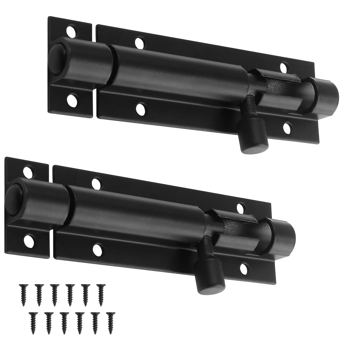 LinkMejor 3 Inch Baril Bolt Latch, Negru, 2 PCS