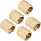 Brass Pipe Fitting Coupling, 1/4 PT Female Thread Straight Hex Rod Adapter 5pcs