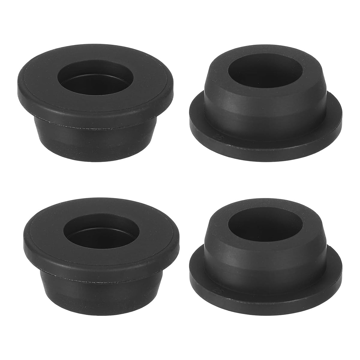4Pcs 5/8" ID, 1" Drill Hole Rubber Grommets, Top Hat Grommets Firewall Hole Plug Fit 16mm Wire for Vinyl Tubing in Hydroponic Irrigation Systems, Black