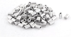 Oval Aluminum Sleeves Clamps for 0.8mm Wire Rope Swage Clip 100pcs