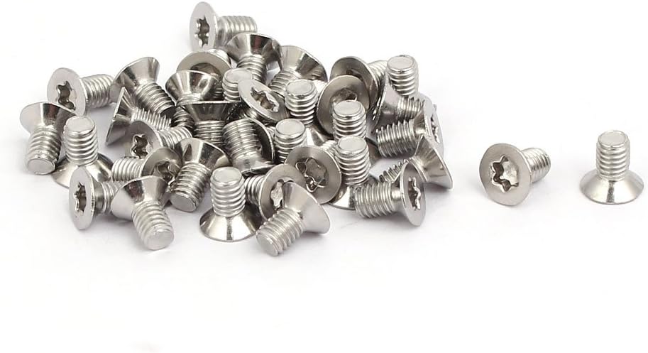 M3x5mm 316 Stainless Steel Fully Thread Flat Head Torx Screws Fasteners 35pcs
