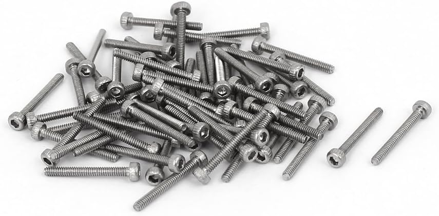 M1.4x12mm 0.3mm Pitch 304 Stainless Steel Hex Socket Head Cap Screw DIN912 60pcs