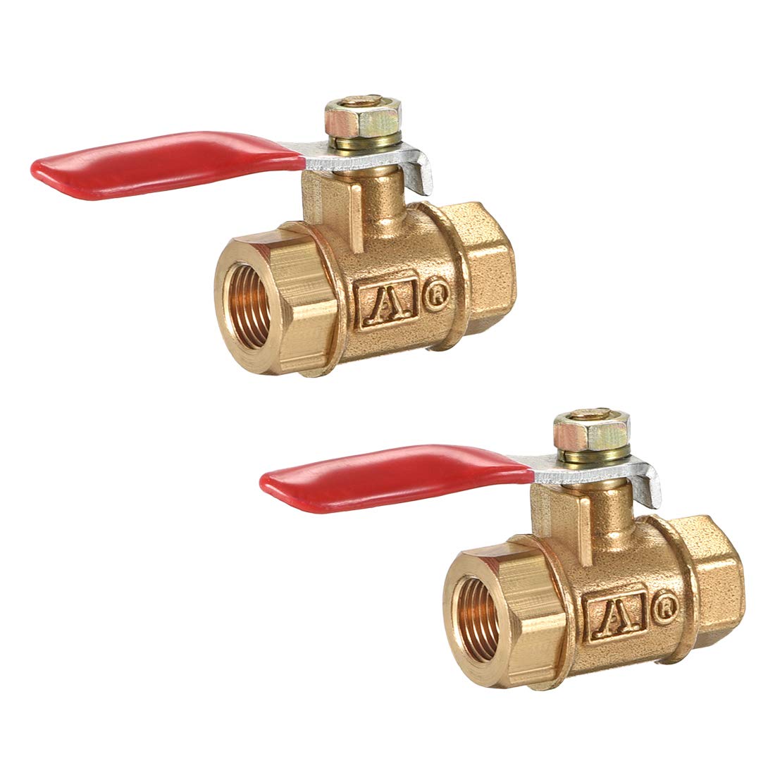 Brass Air Ball Valve Shut-Off Switch G1/8 Female to Female Pipe Tubing Fitting Coupler 180 Degree Operation Handle 2Pcs
