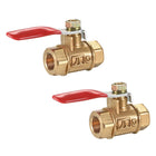 Brass Air Ball Valve Shut-Off Switch G1/8 Female to Female Pipe Tubing Fitting Coupler 180 Degree Operation Handle 2Pcs
