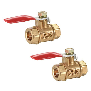 Brass Air Ball Valve Shut-Off Switch G1/8 Female to Female Pipe Tubing Fitting Coupler 180 Degree Operation Handle 2Pcs