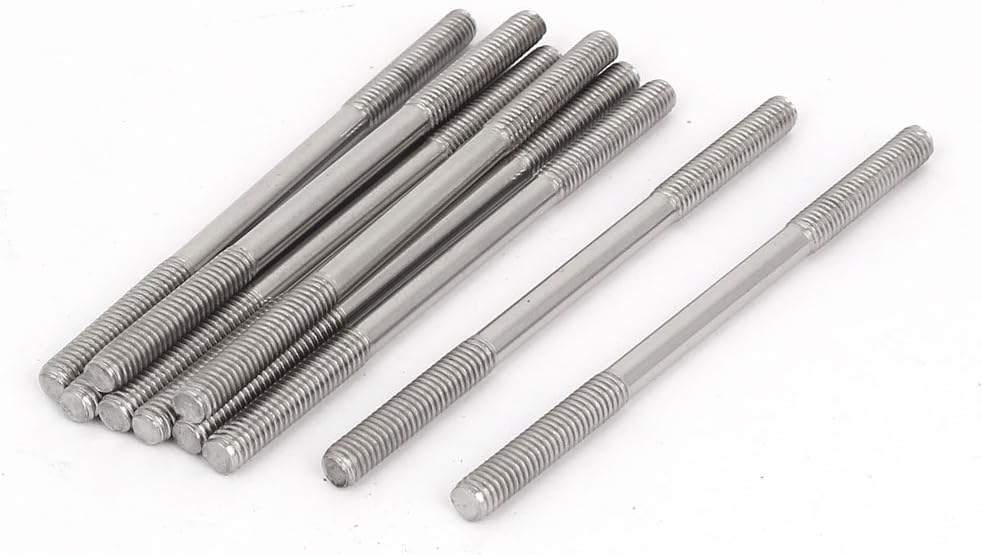 M4x70mm 304 Stainless Steel Double End Threaded Stud Screw Bolt 10pcs