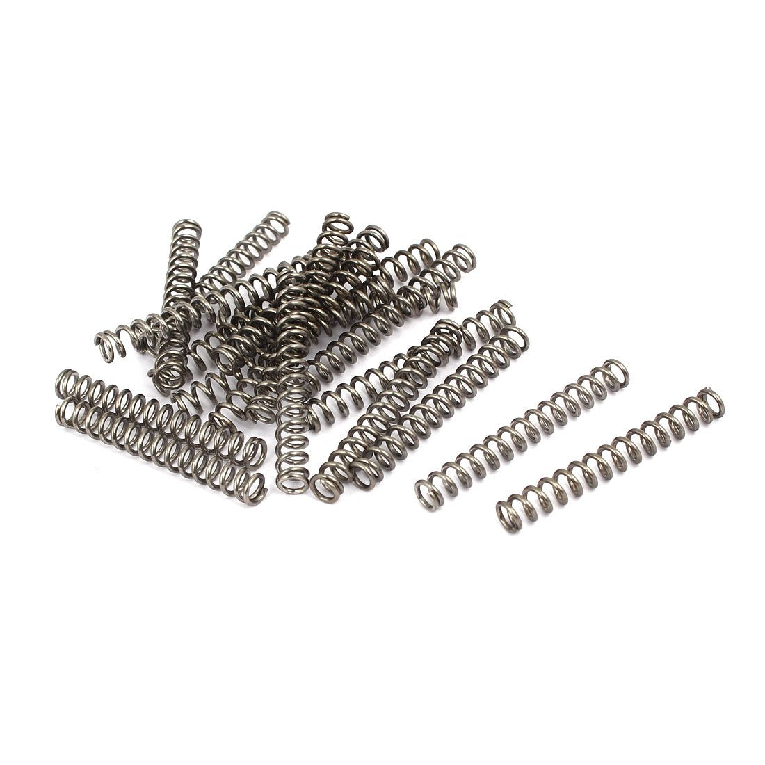 Compression Spring,304 Stainless Steel,6mm OD,1mm Wire Size,45mm Free Length,Silver Tone,20Pcs