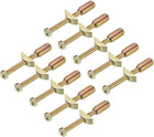 10 Sets Furniture Hardware Zinc Plated Half-Moon Nut Connecting Fitting Bronze Tone