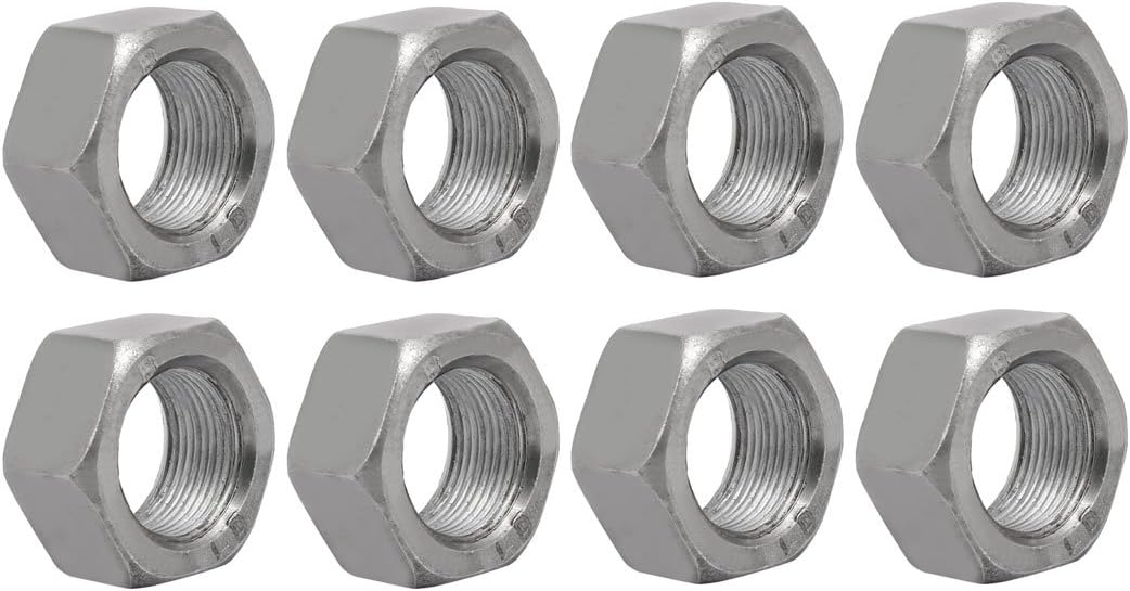8pcs M24 Thread 1.5mm Pitch Metric Carbon Steel Left Hand Hex Nut