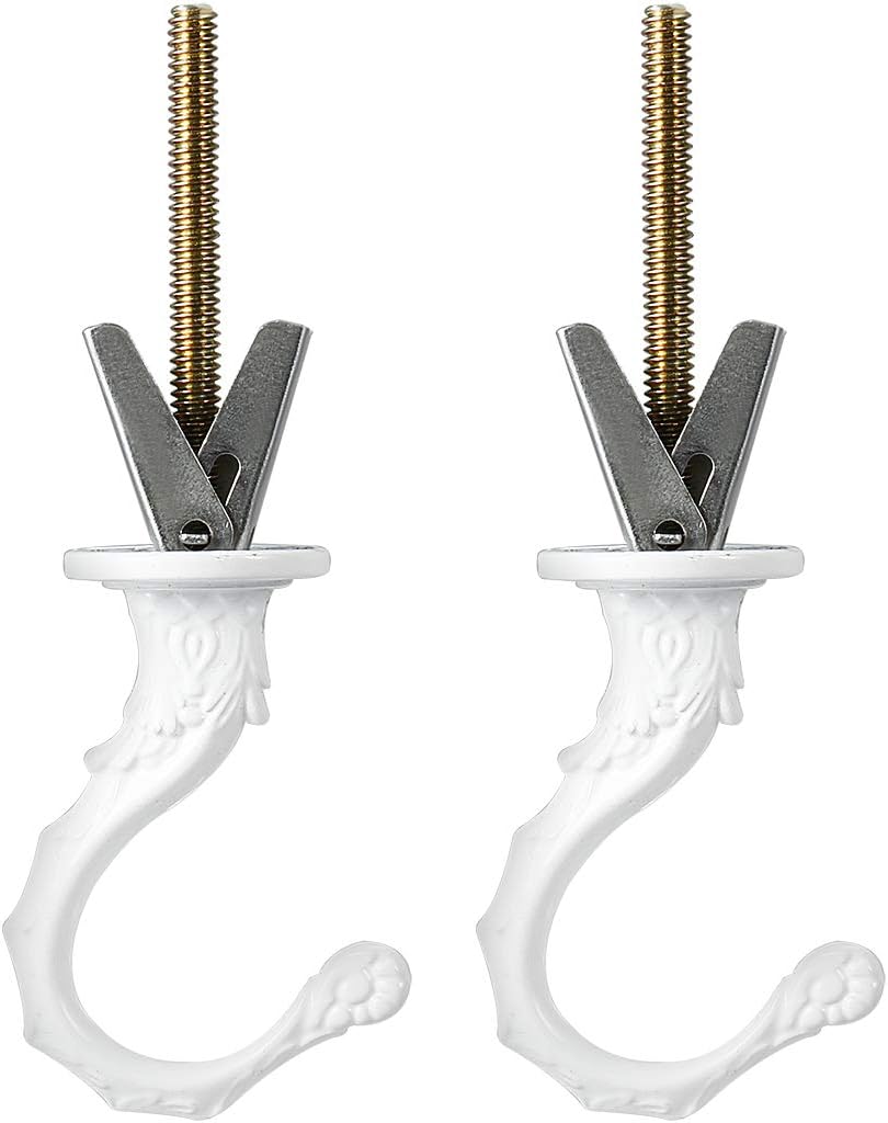 2 Pack Ceiling Hook Kit White Finish Plant Hanging Ceiling Hook