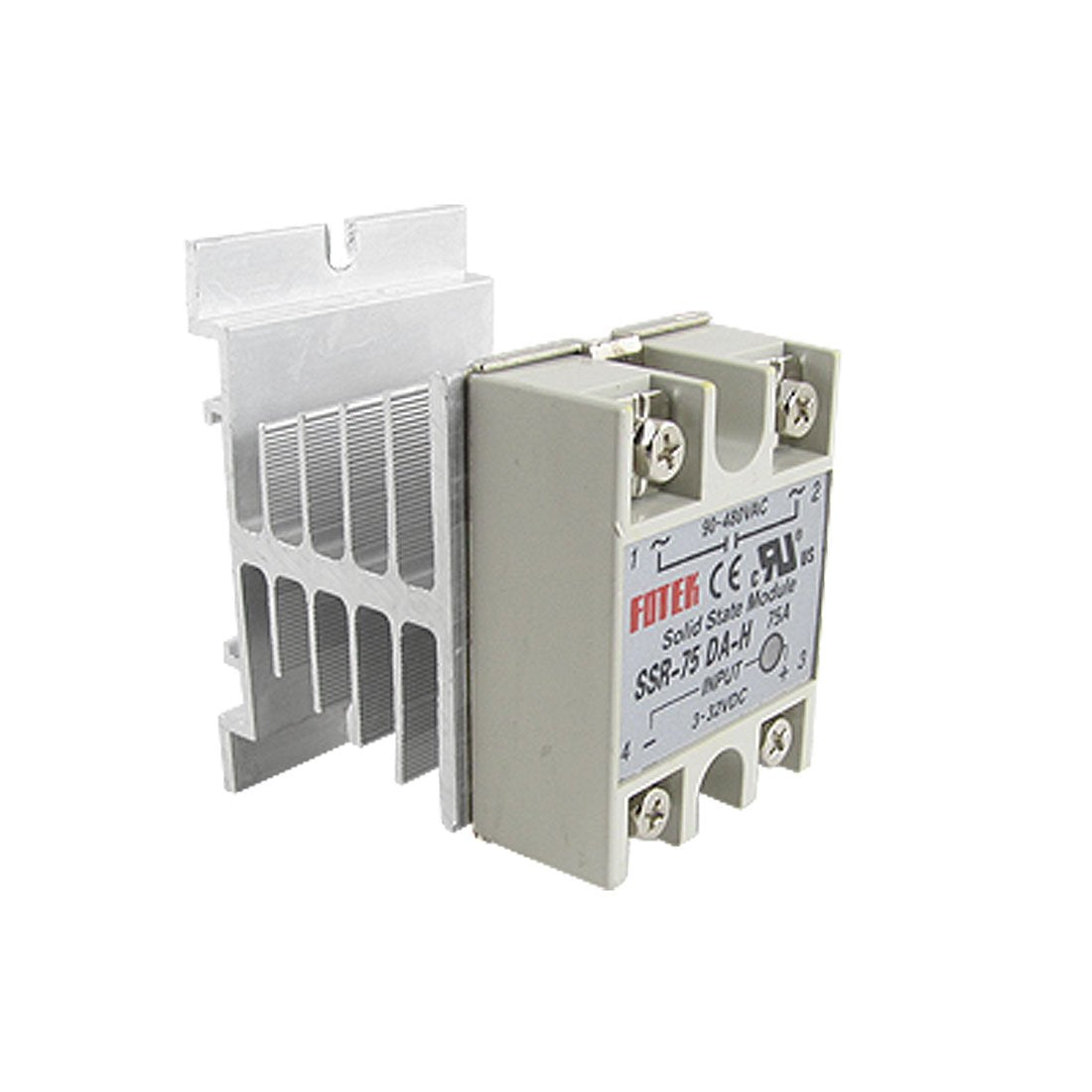 DC to AC Solid State Relay SSR-75 DA 75A DC3-32V AC90-480V + Heat Sink