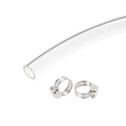 PVC Clear Vinyl Tubing, 8mm(5/16") ID 11mm(7/16") OD 10ft Plastic Pipe Air Water Hose with Clamps