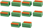 10pcs KF141V 150V 2A 2.54mm Pitch 9P Green Spring Terminal Block for PCB Mounting