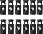 LinkMejor 12pcs Plastic Cord Locks Stoppers End Spring Stop Single Hole Toggle Fastener Stoppers Rope for Drawstrings, Shoelaces, Camping, Bags