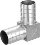 (1-1/2")38mm Hose Barb 90 Degree Pipe Fitting, 304 Stainless Steel L Right Angle Adapter Pipe Connection Fitting for Vacuum Systems, Industrial Connections, Pneumatic Equipment